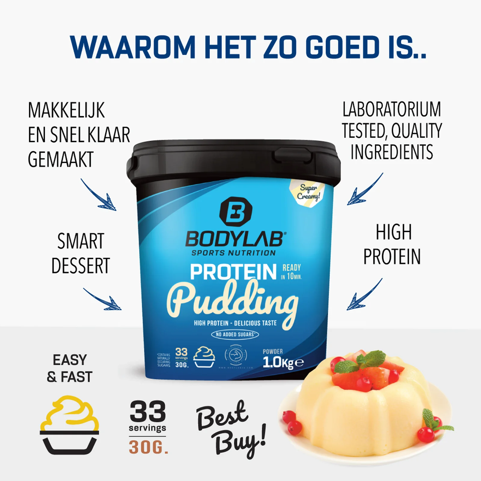 2 x Protein Pudding (1000g) - Image 8
