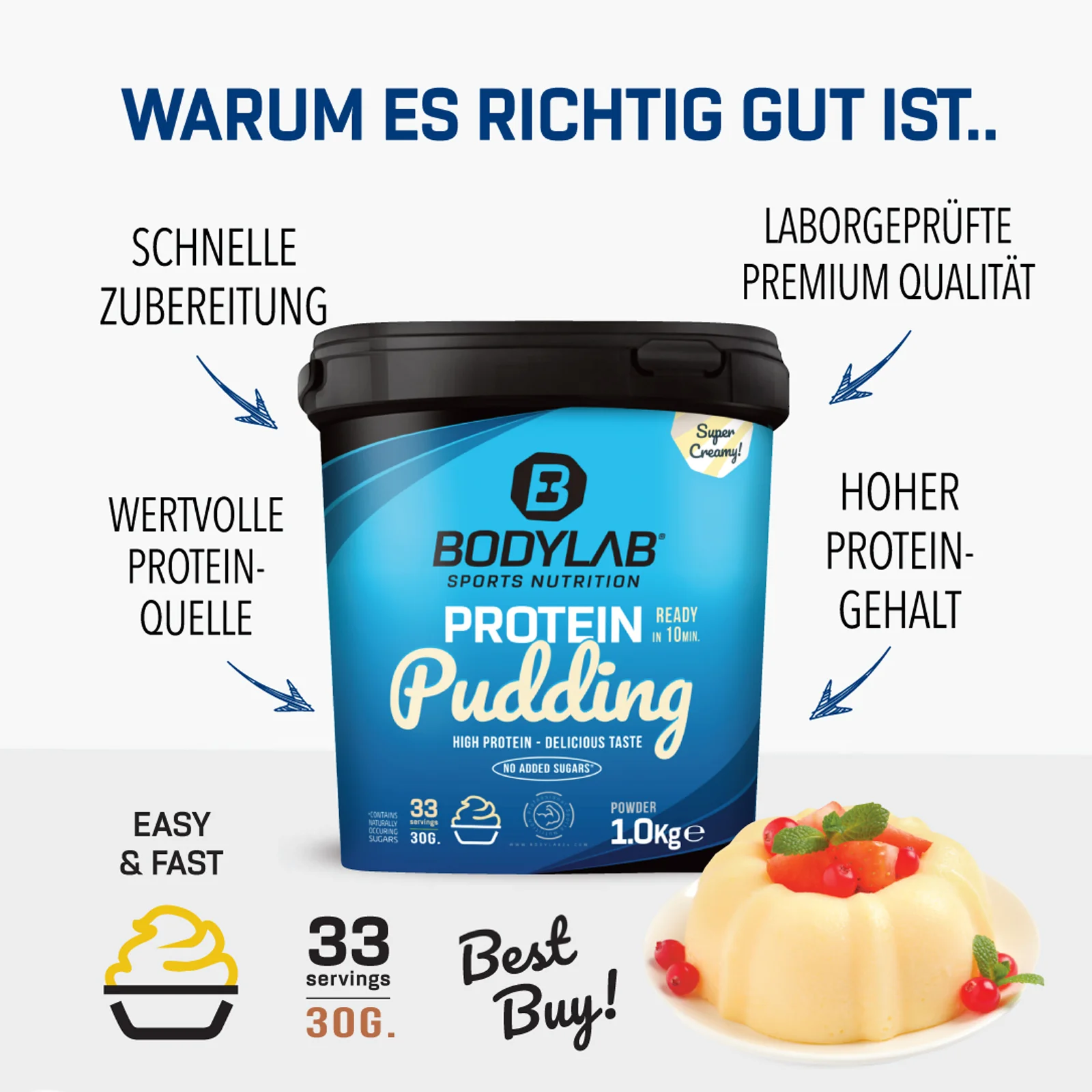3 x Protein Pudding (1000g) - Image 10