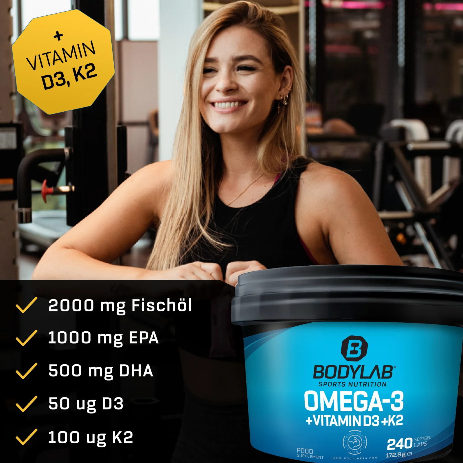 Omega 3 + D3 + K2 (Omega-3 Triglycerid + Vitamine) (240 Kapseln) - Image 5
